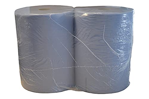 Putzpapierrollen Blau 2 Rollen 37cm X 36cm 2-lg. a 1.000 Abrisse Lager Werkstatt Produktion usw...