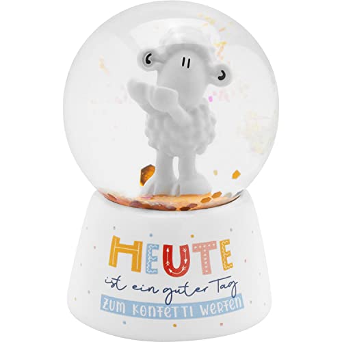 Sheepworld Traumkugel Motiv "Heute" | Schneekugel, Glas, Polyresin, Motivdruck | Geschenk, Dekorieren | 48198