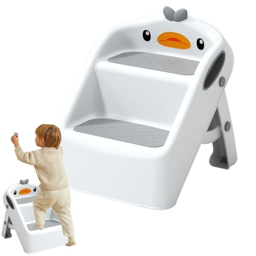 Badezimmerleiter für Kleinkinder, faltbar, Mehrzweck-Toilettenleiter, Babywaschbecken, tragbare Trittleiter für Badezimmer für Kleinkinder, Klapptreppe