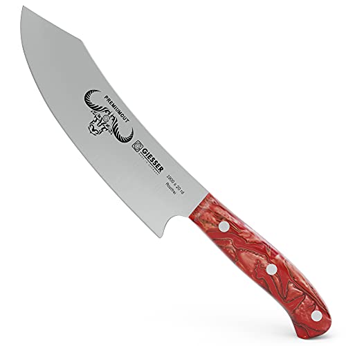 Giesser seit 1776 - Made in Germany - Kochmesser 20 cm Red Diamond, PremiumCut Chefs No 1, Küchenmesser,Acryl, rot, rostfrei, deutsches Grillmesser scharf