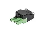 Wieland Stecker ST18/3S C1 ZEV GN RD, 3-polig, unmontiert, mit Zugentlastung und Verriegelung, Stecker: grün, Zugentlastung: schwarz