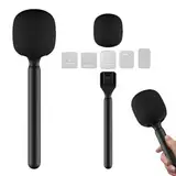 Jerilla Mikrofon Interview Handle für DJI RODE Interview Mikrofon Griff Universal Interview GO Wireless Handheld Adapter mit Windschutz Schaumstoff für alle Lavalier Mikrofon