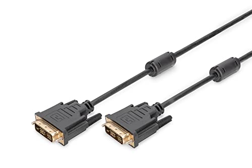 DIGITUS DVI-Kabel - DVI-D (18+1) - Full-HD - 2m - Single Link, 60Hz, 2xFerrit - Kompatibel mit Monitor, TV, PC