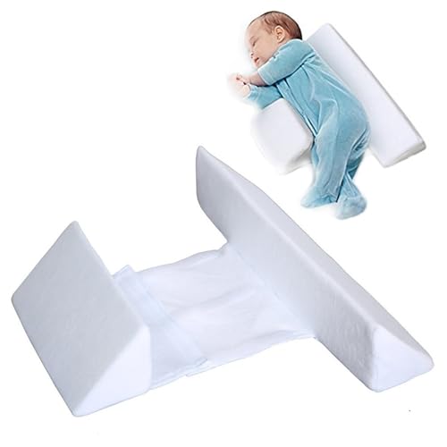 2025 Neu Keilkissen Verstellbares,42x22x10cm Lagerungskissen,Side Support Pillow,Removable Positioning Pillow,Wattepad mit Rückenlehne, Anti-Roll Seitenschläferkissen (White)