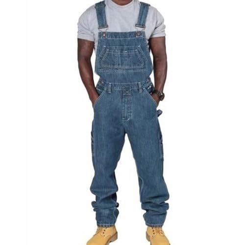 Mvodoov Herren Denim Latzhose Loose Hosenanzug Retro Jeans Overalls Cargo Jeans Hosenanzug Arbeitslatzhosen