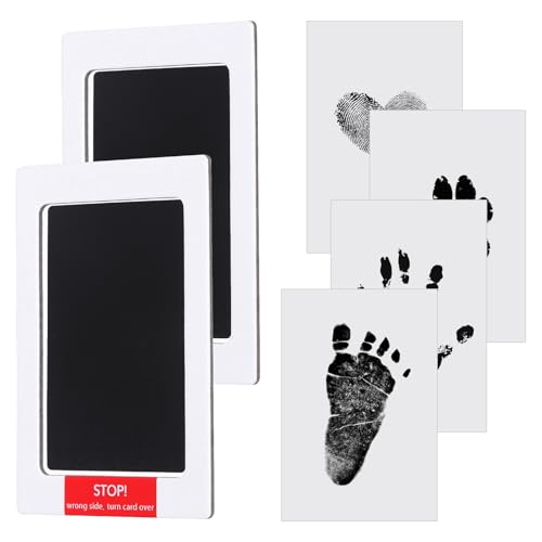 HonGien 2pcs Handabdruck und Fußabdruck Baby Abdruckset Hund Baby Fussabdruck Set Pfotenabdruck Set Hund Hand Abdruckset Clean Touch Stempelkissen Inklusive nicht mit Farbe in Berührung