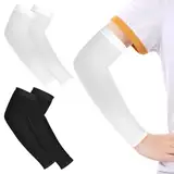 Yolev 2 Paar Armschoner Kinder Armstulpen Anti UV Sonnenschutz Ärmel Kompressionsärmel Jungen Arm Sleeves Gaming Mädchen Volleyball Armschoner