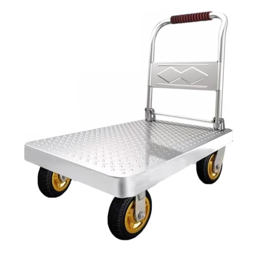 Coolpleasant Klappbarer Plattformwagen, Plattformwagen, 500 Kg, Gütertransportwagen, Tragbarer Lieferwagen Zum Beladen Und Lagern, 90 X 60 cm