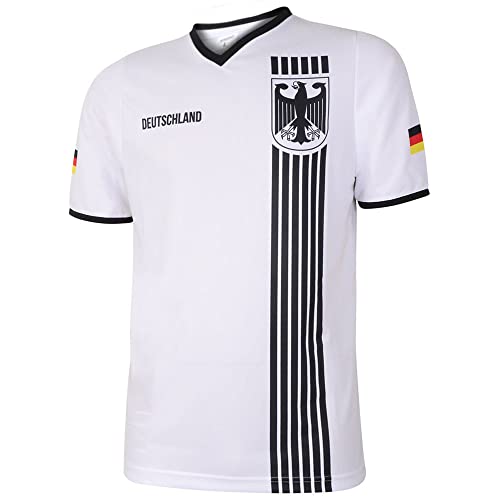 Deutschland Trikot Heim - Streifen Schwarz Weiß - Kinder und Erwachsener - Jungen - Fußball Trikot - Fussball Geschenke - Sport t Shirt - Sportbekleidung - Größe 128