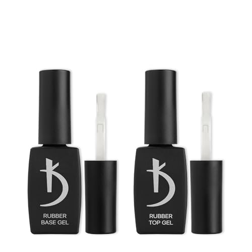 K Professional Rubber Top and Base Coat Gel Polish UV LED Soak Off - Unterlack und Überlack Set Gellack Nägel Gel Schellack Maniküre Kit (2 * 8 ml)