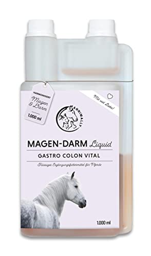 Annimally Magen Darm Liquid Pferd 1000ml - Gastro Colon Vital zur Unterstützung der Verdauung zum Beispiel bei Kotwasser - Natürliche Magen Kräuter für Pferde