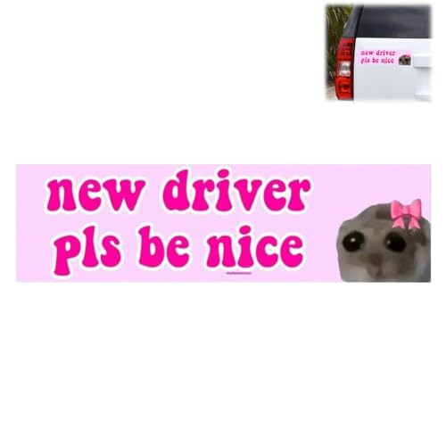 Lustiger Meme-Aufkleber, englischer Schriftzug "Nice Driver", "New Driver Please Be Nice", selbstklebender Fahranfänger-Aufkleber, lustiger Meme-Aufkleber, neuer Fahrer-Aufkleber für Auto,