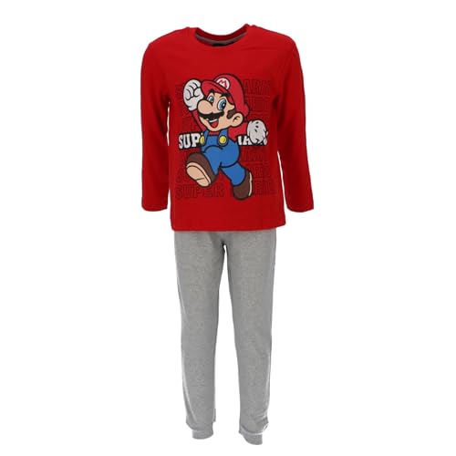 eplusm Jungen Pyjama Set Langarm Zweiteiliger Baumwolle Schlafanzüge Kinder Gaming Nachtwäsche Winter Geschenk 2-8jahre (DE/NL/SE/PL, Numerisch, 122, Regular, Rot)