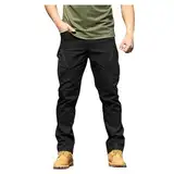 WKAYsIV leicht Herren Chino Track Pants Skihose Herren Outdoor Elastische Lose Weiche Hosen Frühling Und Hosen Fahrrad Funktionshose(Schwarz,M)