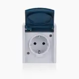 Busch-Jaeger 20 EW-53 SCHUKO® Steckdose mit Klappdeckel Grau ocean® (IP 44) 2CKA002083A0817