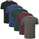 Charles Wilson 5er Packung Einfarbige T-Shirts mit Rundhalsausschnitt (Large, Dark Essentials Type 41)