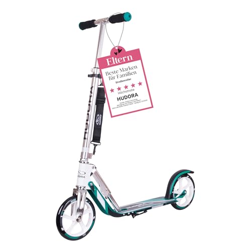 Hudora Roller für Erwachsene – Klappbarer Erwachsenen-Roller, höhenverstellbar, HUDORA BigWheel 205 Scooter - Stabiler Aluminium-Roller
