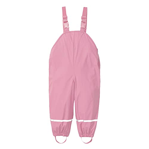 CUTeFiorino Regenanzug 86 Kleinkind Kinder Regen Latzhose Winddicht wasserdicht Schlamm Overall Playsuit Nylon Regenhose 146 (Pink, 140)