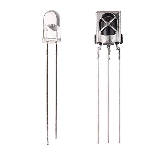 BOJACK Infrarot-Emitter- und IR-lampe-Empfängerdiode, Infrarot-Emissions- und Empfängerröhre für Arduino (Packung mit 10 Paaren)