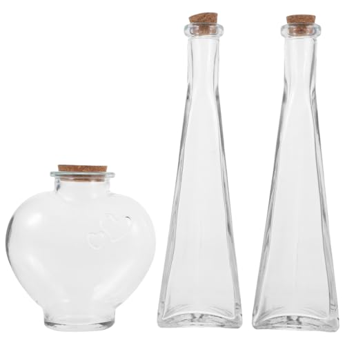 Garneck Sand Zeremonie Set: 3-Teilige Sandzeremonie Hochzeit Gefässe - Einheits-Sandzeremonie Set dekorative Sandritual Gläser mit Korkdeckel für Hochzeitszeremonie Ideen