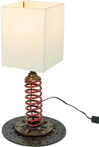 GURU SHOP Tischlampe/Tischleuchte, Upcycling Lichtobjekt aus Altmetall - Modell Motola, 48x24x24 cm