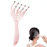 kopfmassagegerät angenehmen Massageperlen Head Massager - Kopf Massagespinne 360 ° drehbare Kugel, Edelstahlkugel, zieht keine Haare