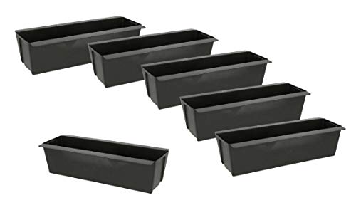 Spetebo Pflanzkasten Einsatz für Europalette - 6 Stück/Kunststoff in anthrazit - Blumenkasten Balkonkasten Pflanzenkasten