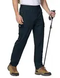 Rdruko Wanderhose Herren Sommer Cargohose Stretch Outdoorhose Wasserdicht Trekkinghose Reisenhose Männer mit 5 Taschen für Wandern Klettern (Dunkelblau L)