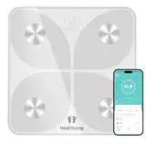Körperfettwaage, Digital Personenwaagen Bluetooth Körperanalysewaage mit App Smart Waage für Körperfett, BMI, Muskelmasse, Protein, BMR 28cm*28cm