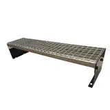 Kaminbau Mierzwa Premium Stahl Treppe Freistehend Wangen Anthrazit / 1 Stufe verzinkt (Breite 800 mm) (Höhe 20 cm) Wetterfest Gitterroststufe Gartentreppe