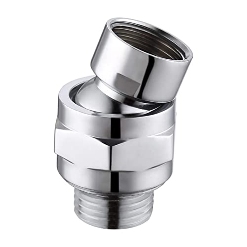 Kugelgelenkadapter, Duschkopf Regendusche Kugelgelenk, Duschkopf Kugelgelenkadapter, Schwenkkopf Duschbrause, Duschwinkel Adapter, Geeignet zum Anschluss von Duschköpfen und Wasserleitungen Silber