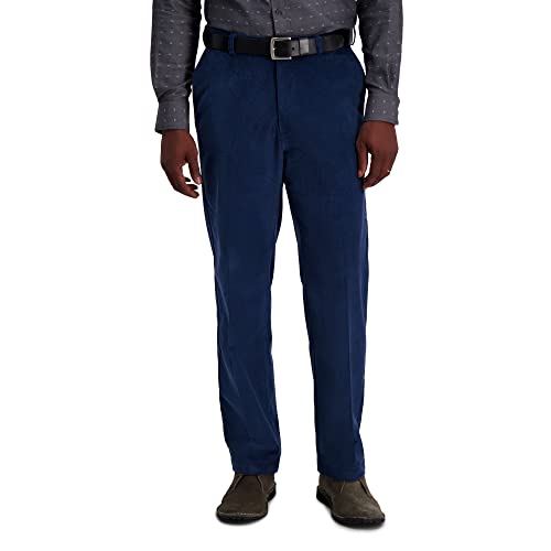 Haggar HC00229 Men's Stretch Corduroy Pant, Cadet Blue - 32-32