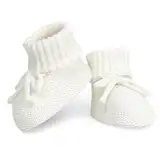 Calkkrer 1 Paar Warme Strick Baby Schuhe, Weiche Lauflernschuhe Baby, Rutschfeste Krabbelschuhe, Sockenschuhe Kinder, Strick Baby Booties, Babyschuhe Neugeborene(S)