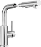 Lonheo Niederdruck Wasserhahn Küche Armatur Ausziehbar, Niederdruck Küchenarmatur mit Brause Ausziehbar für Boiler oder Kleinspeicher, Edelstahl Mischbatterie Küche 2 Strahlarten Spültischarmatur