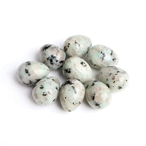 ERBRA 20 mm natürliches Ei Kristall Massage Ei Anhänger Anhänger Dekoration schöner Kristall Ornamente (Color : Kiwi Jasper, Size : 1pc Egg)