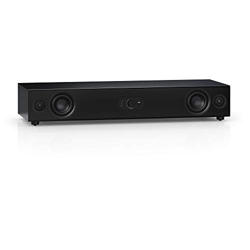 Nubert nuPro AS-3500 | Schwarze Soundbar | Soundplate für HiFi mit Dolby Audio und DTS | Vollaktiver TV-Lautsprecher für Spitzenklang | Soundbase mit Bluetooth aptX HD | Stereobase in 3 Wege Technik