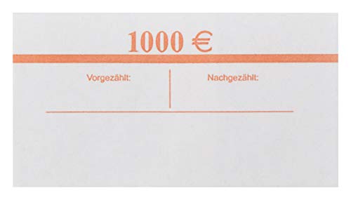 EURO Banderolen 50 EUR Orange 20x 50€ (10-50 - 100 Stück) Geldscheinbanderole für je 20 Banknoten Geldbündel (10)