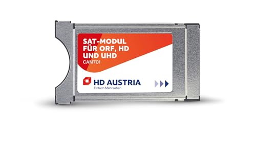 HD Austria CI Modul CAM701 HD Karte (ORF HD, ATV HD, PULS 4 HD, über 80 HD-Sender, HD Austria TV-App, CI+ Steckplatz, einfache Installation)