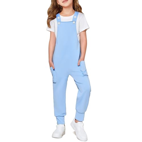 Mädchen-Strampler, ärmellos, lange Hose, einfarbig, weites Bein, Overall mit Taschen, weites Bein, Playsuits, Strapse, verstellbare Overall-Lätzchen, 2025, stilvolles Outfit