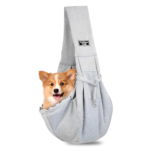 Tragetuch Hund, Hundetasche Welpen Tragbare Hundetragetasche Bis 7.5kg Katzentragetasche Grau Hundetrage Transporttasche Angenehm Hunde Taschen für Kleine Hunde und Katzen