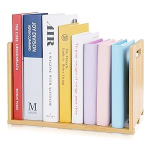 SHILIPAIJC Kleines Schreibtisch Bücherregal, Freistehender Desktop Buch Organizer Platzsparend, Mini Festes Bücherregal für Bürobedarf, Studie, Herbergen, Heim(Braun)