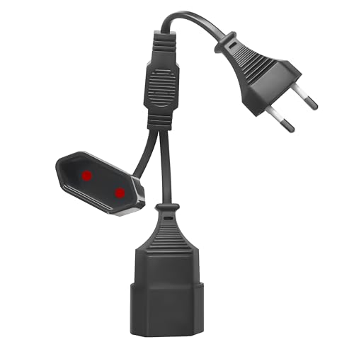 Eurostecker Verlängerung Euro Stecker Verlängerungskabel Typ C, Stromkabel Verteiler mit Euro Buchse, Euro Stecker Euro Verlängerung Eurostecker Verteiler,Schwarz