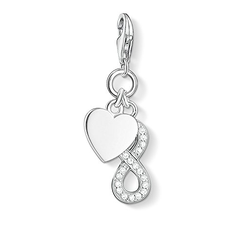 Thomas Sabo Damen Charm-Anhänger Unendlichkeit Infinity Herz Charm Club 925 Sterling Silber 1248-051-14