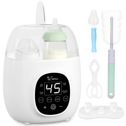 Flaschenwärmer Baby Fläschchenwärmer für 2 Flaschen Flaschenwarmer für Milch und Babynahrung, Baby Bottle Warmer 8 in 1 Fast Babynahrungsheizung & Abtauung, BPA-freier Babykostwärmer (EU)