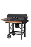 Tarrington House Louisiana Holzkohle-grillwagen mit Rollen und Aschefänger, Abklappbare Beistelltische, hitzebeständiger Griff, schwarz