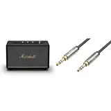Marshall Acton III Bluetooth-Lautsprecher, Kabellos – Schwarz & Amazon Basics Auxiliary Kabel, Stereo-Audiokabel, 3,5 mm-Klinkenstecker auf 3,5 mm-Klinkenstecker, 1.2 m, Schwarz
