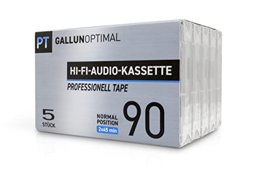 GALLUNOPTIMAL PT90 Audiokassetten 90 min. Leerkassetten in professionell TAPE Ausführung