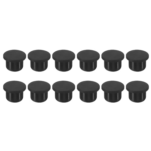 QUARKZMAN Silikon Gummi Lochstopfen 14mm Durchmesser Weich Flexibler Stopfen für 13-14mm Loch Schwarz 12Stk
