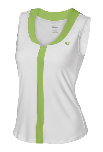 Wilson Damen Jersey Timeless, White/Kiwi, s, wra348401sm