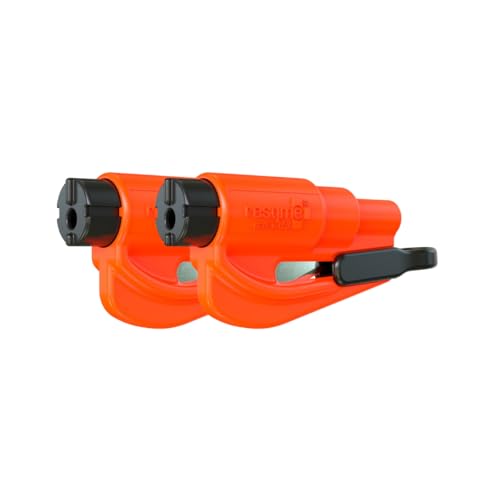 Resqme GBO-RQMTWIN-ORANGE Das Rettungswerkzeug als Schlüsselanhänger, Orange, 2er-Set